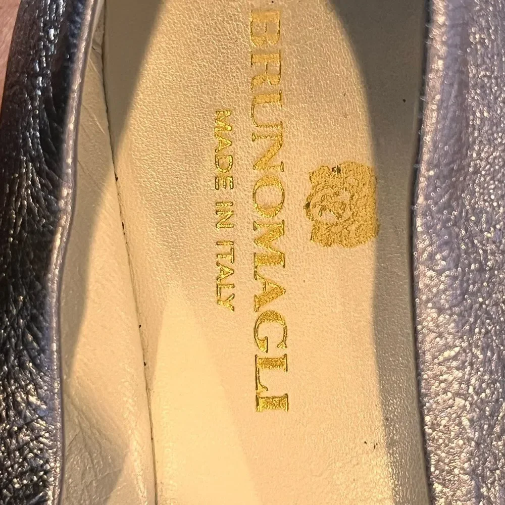 Bruno Magli Metallic Silver Leather Ballet Flats (Size EU 38 / US 8)